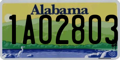 AL license plate 1AO2803