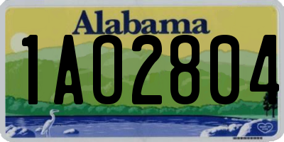 AL license plate 1AO2804