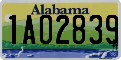 AL license plate 1AO2839