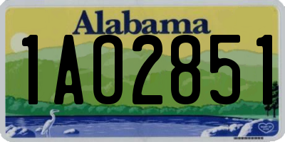AL license plate 1AO2851