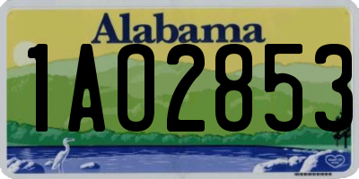 AL license plate 1AO2853