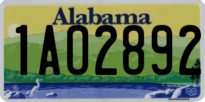 AL license plate 1AO2892