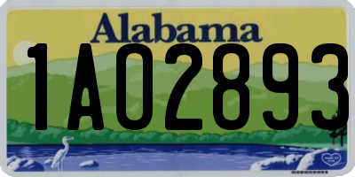 AL license plate 1AO2893