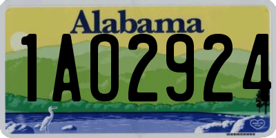AL license plate 1AO2924