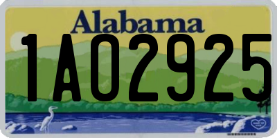 AL license plate 1AO2925