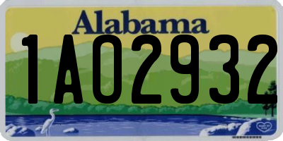 AL license plate 1AO2932