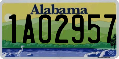 AL license plate 1AO2957