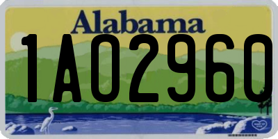 AL license plate 1AO2960