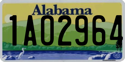 AL license plate 1AO2964