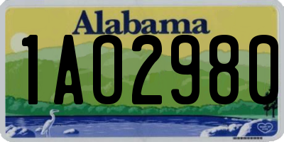 AL license plate 1AO2980
