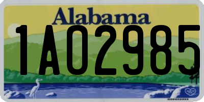 AL license plate 1AO2985