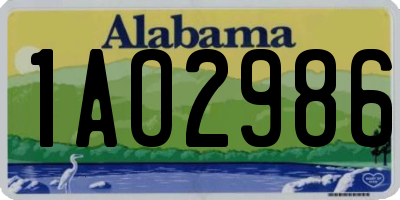AL license plate 1AO2986