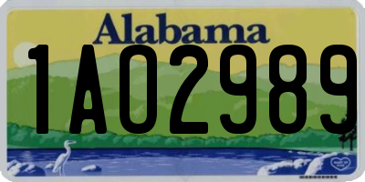 AL license plate 1AO2989