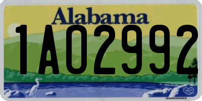AL license plate 1AO2992