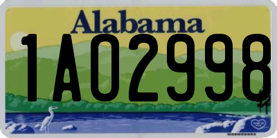 AL license plate 1AO2998