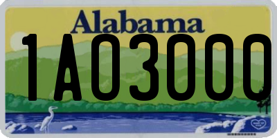 AL license plate 1AO3000