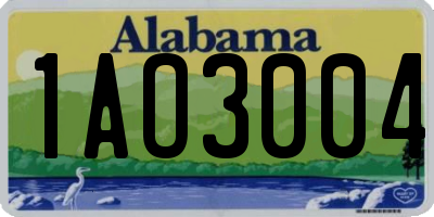 AL license plate 1AO3004