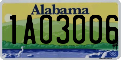 AL license plate 1AO3006