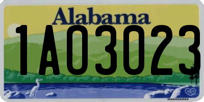 AL license plate 1AO3023