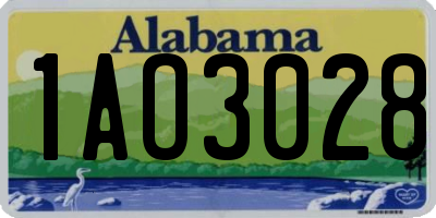 AL license plate 1AO3028