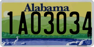 AL license plate 1AO3034