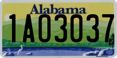 AL license plate 1AO3037