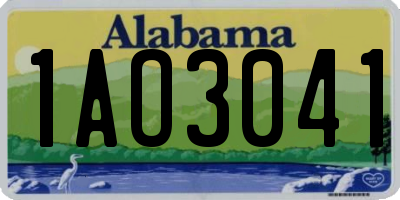 AL license plate 1AO3041