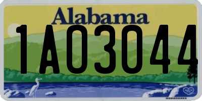 AL license plate 1AO3044