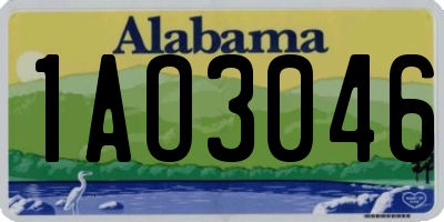 AL license plate 1AO3046