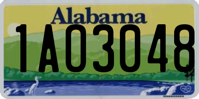 AL license plate 1AO3048