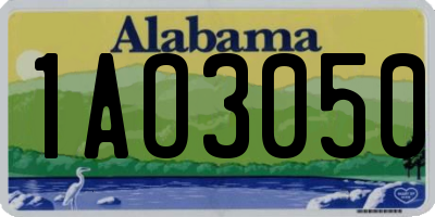 AL license plate 1AO3050