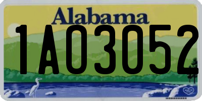 AL license plate 1AO3052