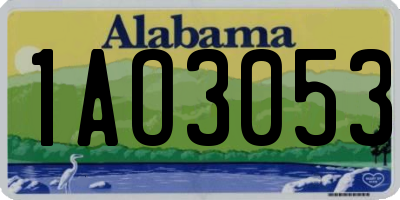 AL license plate 1AO3053