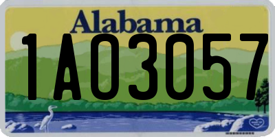 AL license plate 1AO3057