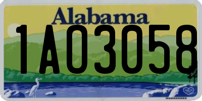 AL license plate 1AO3058