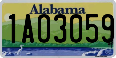 AL license plate 1AO3059