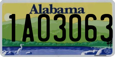 AL license plate 1AO3063