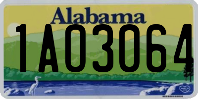 AL license plate 1AO3064