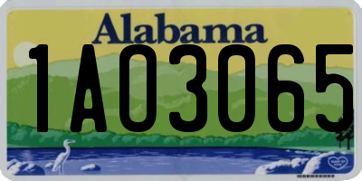 AL license plate 1AO3065