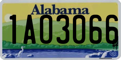 AL license plate 1AO3066