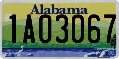 AL license plate 1AO3067