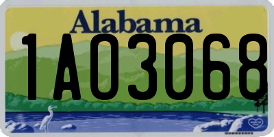 AL license plate 1AO3068