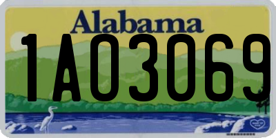 AL license plate 1AO3069