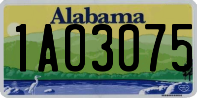 AL license plate 1AO3075