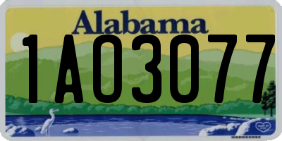 AL license plate 1AO3077