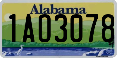 AL license plate 1AO3078