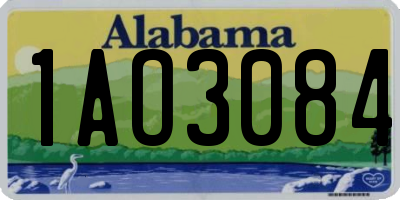 AL license plate 1AO3084