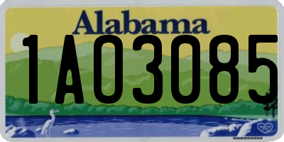 AL license plate 1AO3085