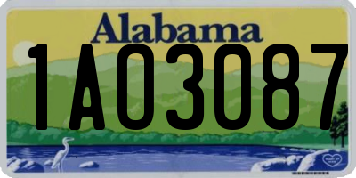 AL license plate 1AO3087
