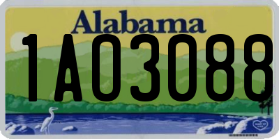 AL license plate 1AO3088